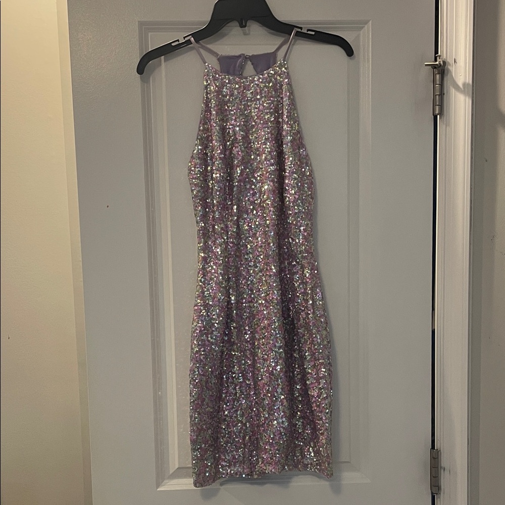Camille La Vie Purple Sequin Mini Dress